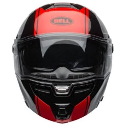 Bell Street SRT Modular Helmet Ribbon Black / Red -GearUp Moto BellSRTModularHelmetRibbonBlackRedBH 711005Front