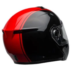 Bell Street SRT Modular Helmet Ribbon Black / Red -GearUp Moto BellSRTModularHelmetRibbonBlackRedBH 711005RearRight3qtr