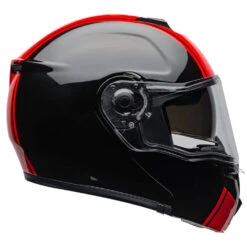 Bell Street SRT Modular Helmet Ribbon Black / Red -GearUp Moto BellSRTModularHelmetRibbonBlackRedBH 711005RightSide