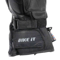 Bike It 'Burhou' Motorcycle Gloves -GearUp Moto BikeItBurhouMotorcycleGlovesGLVRD61WristStrap