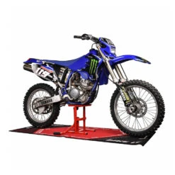 BikeTek MX Lift Comp Stand Red -GearUp Moto BikeTekMXLiftCompStandRedPDSMX01StandInUse