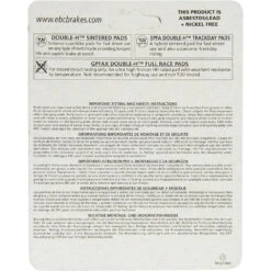 EBC Sintered HH Brake Pads (FA197HH) -GearUp Moto FA197HH EBCBrakePadspackagingback