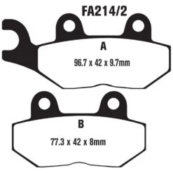EBC Standard Brake Pads (FA214/2) -GearUp Moto FA214 2 EBCBrakePadssizing