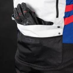 Oxford Rockland Men's Jacket Arctic / Black / Red -GearUp Moto OxfordRocklandMSJacketArcticBlkRedOF TM221403RearPocket