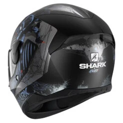 Shark D-Skwal 2 Helmet Atraxx Black / Anthracite / Blue -GearUp Moto SharkD Skwal2HelmetAtraxxBlackAnthraciteBlueHE4059E KAB 0LeftRear3qtr
