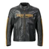 Triumph Braddan Air Race Leather Jacket -GearUp Moto TriumphBraddanAirRacingLeatherJacketBlackGoldMLES22106Front