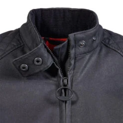 Triumph Braddan Women's Wax Jacket Black -GearUp Moto TriumphLadiesBraddanWaxJacketMLTS2336Neck