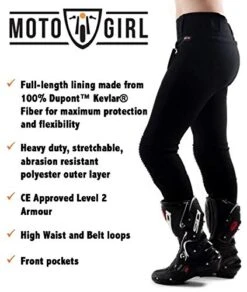 MotoGirl Kevlar Ribbed Leggings -GearUp Moto image222496373