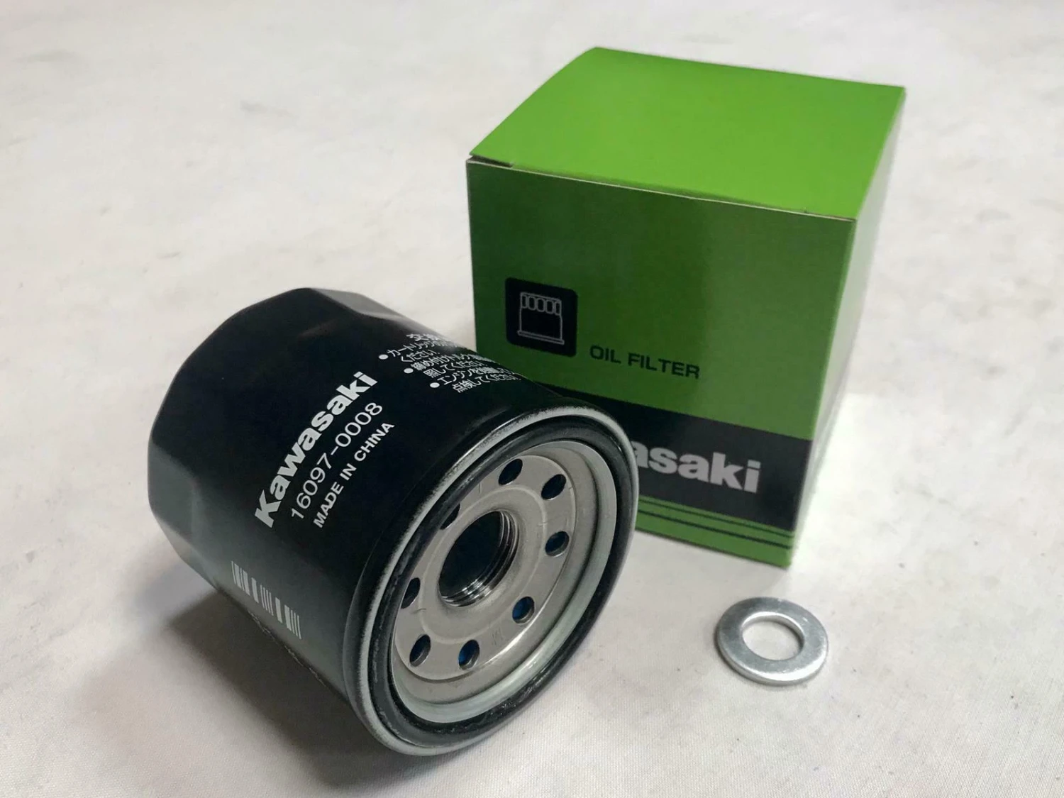 Kawasaki Oil Filter & Sump Plug Washer Genuine 16097-0008 / 92065-097 3 Kawasaki Oil Filter & Sump Plug Washer Genuine 16097-0008 / 92065-097